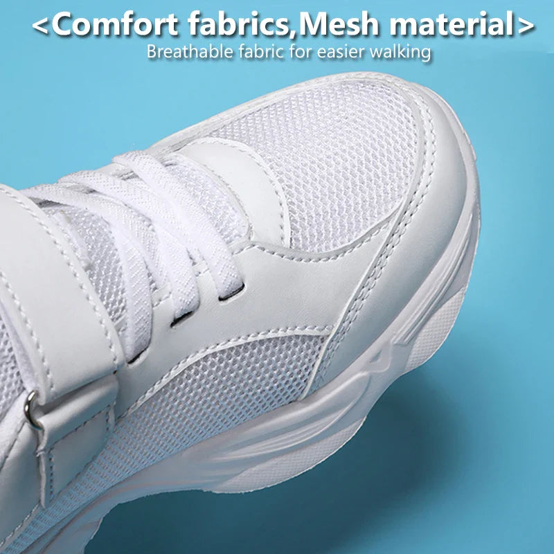 Kids’ Breathable Sports Shoes – Anti-Skid Black School Walking & Running Sneakers for Boys & Girls