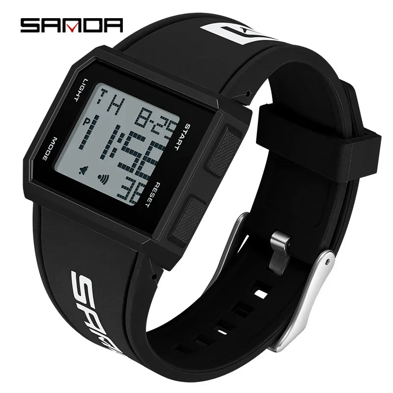 SANDA Men’s Fashion Outdoor Military Sport LED Digital Watch – 5Bar Waterproof Wristwatch
