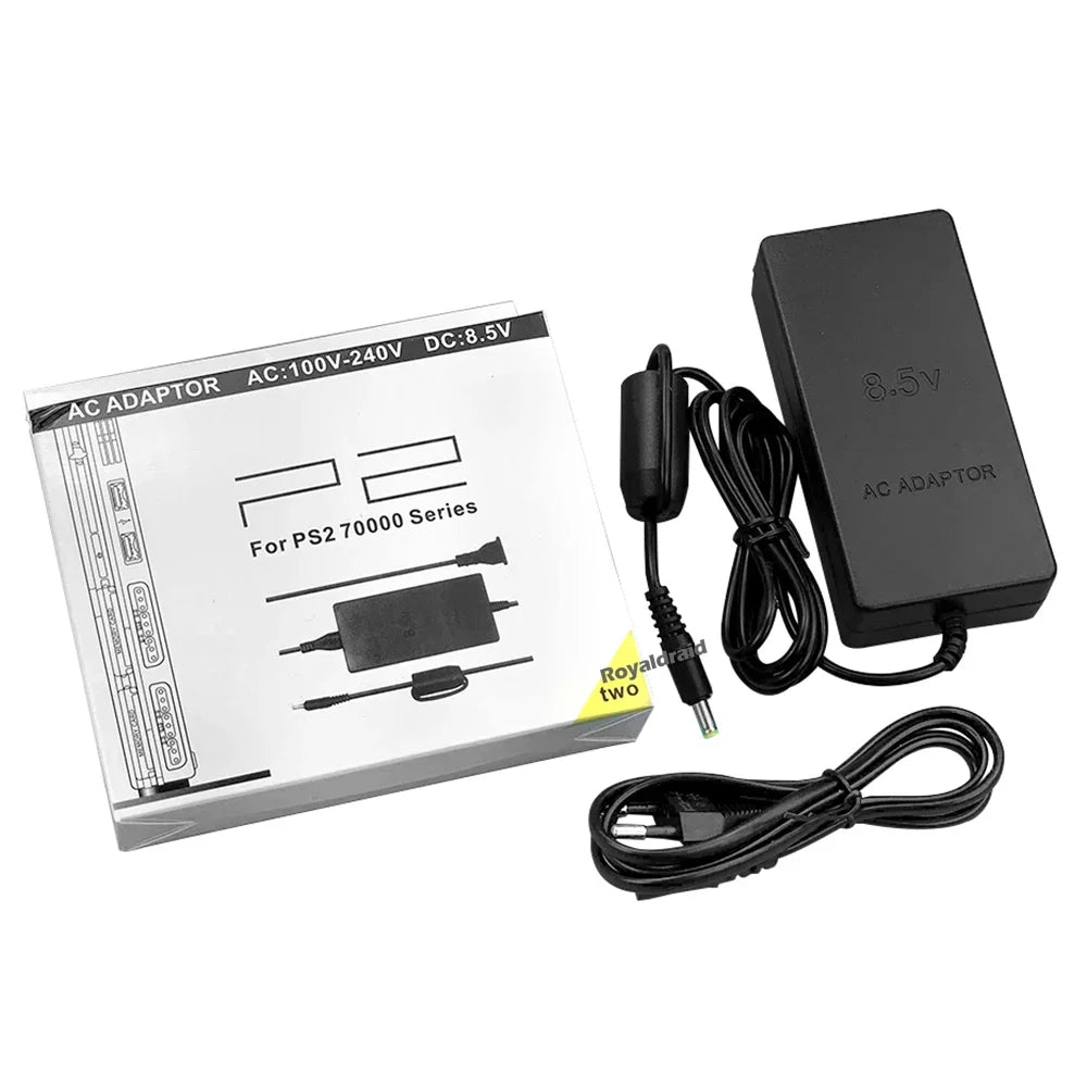 New Power Supply for PS2 Slim – Replacement AC Adapter Charger, 100-240V, DC 8.5V for 70000 Console (EU/US Plug)