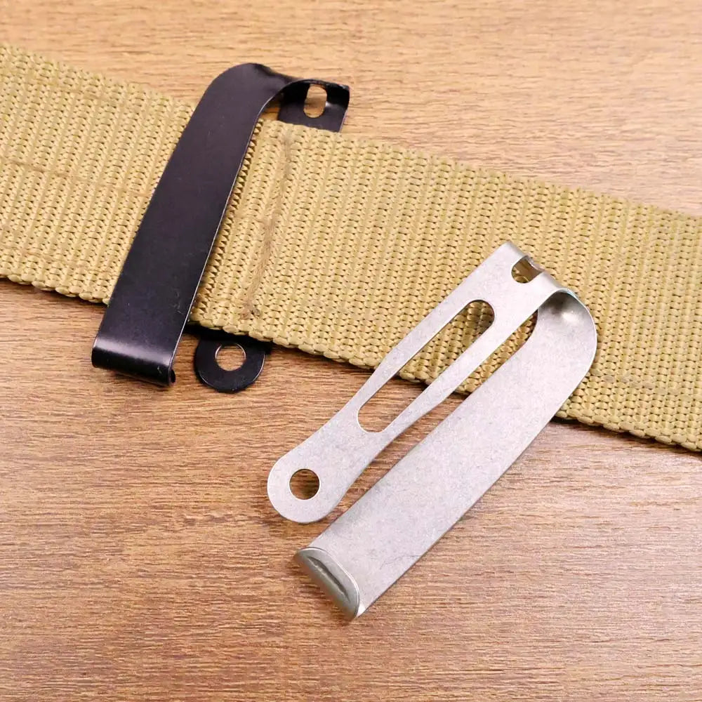 Slotted Belt Clip Buckle for Kydex Sheath – Black/Stonewashed EDC Holster Belt Loop Clamp with Mounting Screws