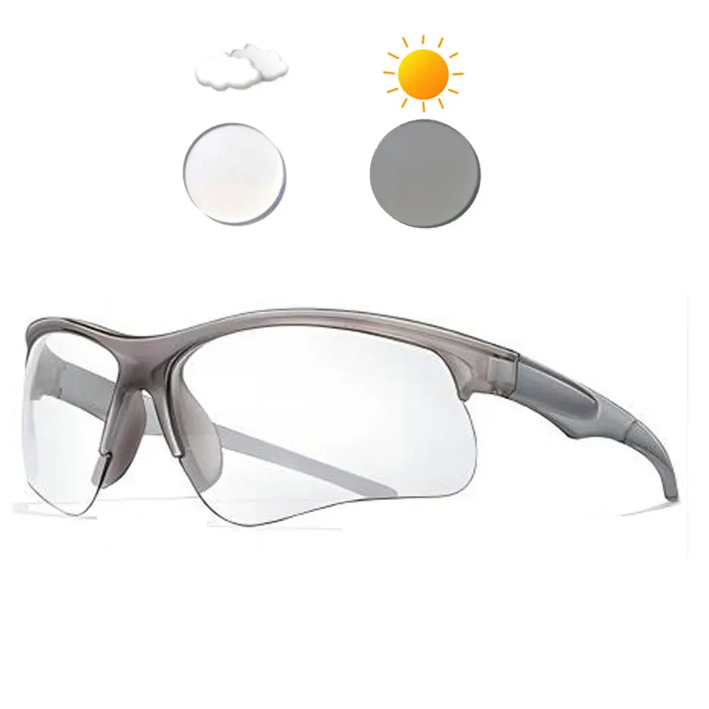 Photochromic Cycling Sunglasses – UV Protection Sports Eyewear for Men & Women | Windproof MTB Bike, Running & Outdoor Sun Glasses