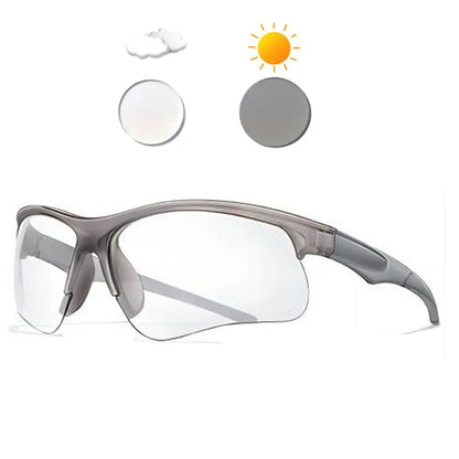 Photochromic Cycling Sunglasses – UV Protection Sports Eyewear for Men & Women | Windproof MTB Bike, Running & Outdoor Sun Glasses