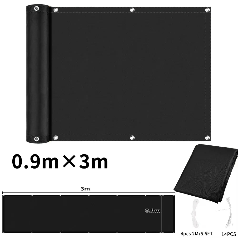 Balcony Privacy Screen Fence Cover with Grommets – Waterproof UV Protection Sunshade Cloth for Patio, Garden & Outdoor Shelter