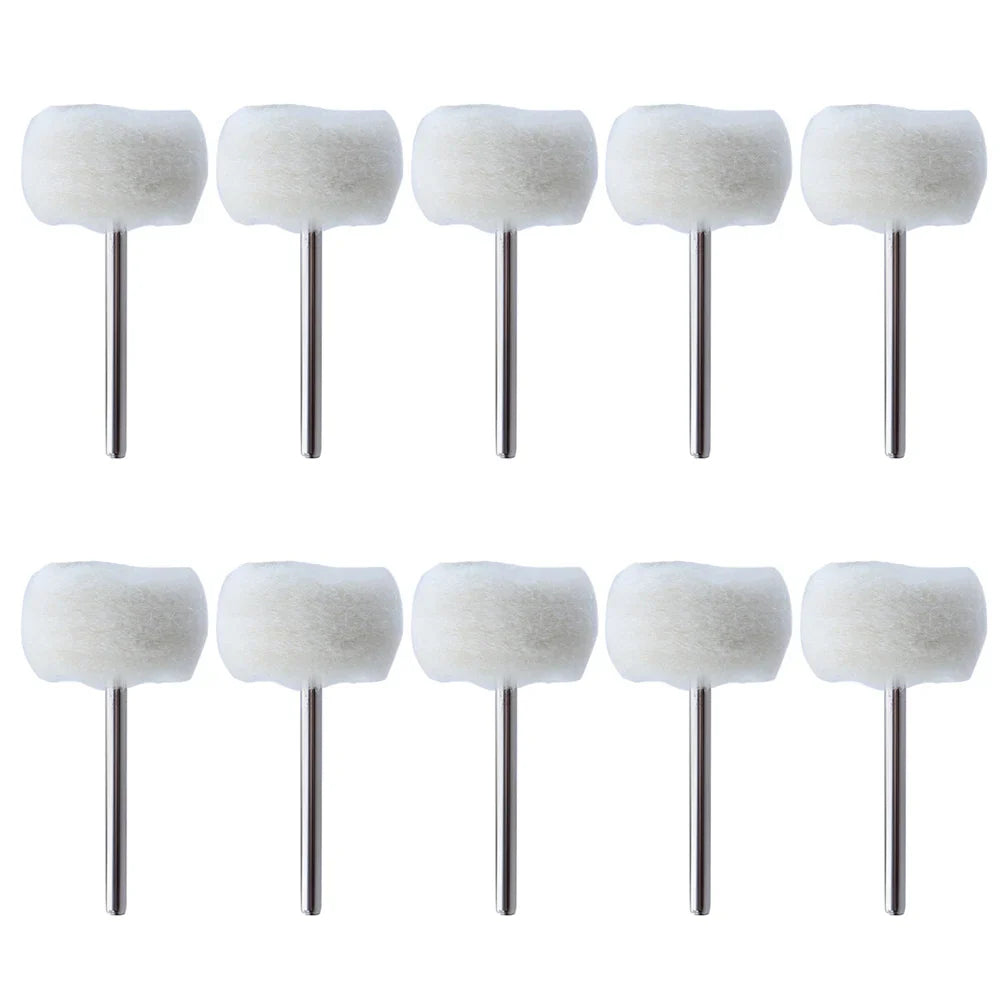 1-10pcs Mini 3mm Felt Polishing Brush – Sanding & Grinding Heads for Dremel Rotary Tool Jade Buffing
