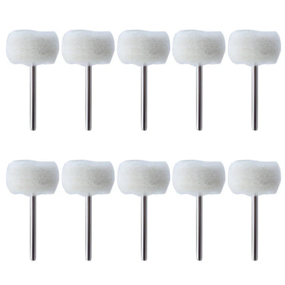 1-10pcs Mini 3mm Felt Polishing Brush – Sanding & Grinding Heads for Dremel Rotary Tool Jade Buffing