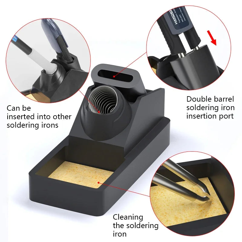 T12 Soldering Station – STM 32 Chip, OLED Display, Adjustable Temp, Auto Sleep, 5pin Soldering Iron & Tweezers Handle
