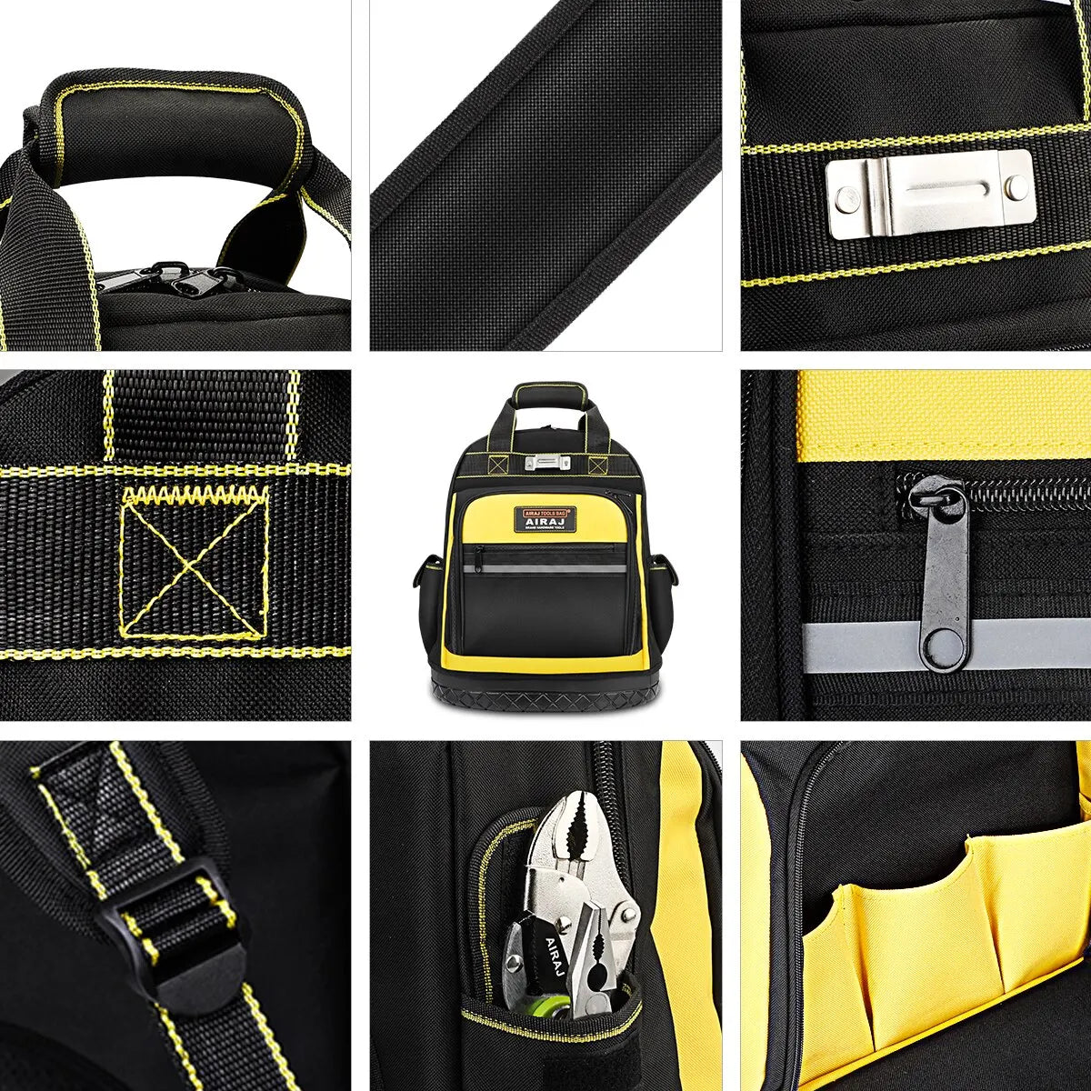 AIRAJ Waterproof Tool Backpack – Heavy Duty Organizer Bag for Electricians & Plumbers