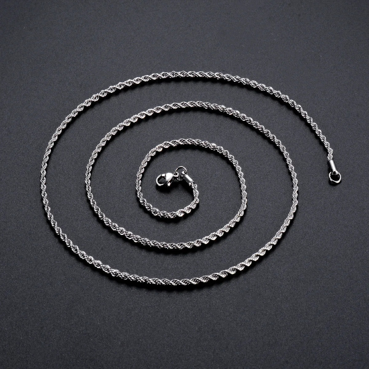 925 Sterling Silver Rope Chain Necklace & Bracelet — 2mm/3mm/4mm Width for Men & Women, Fashion Jewelry