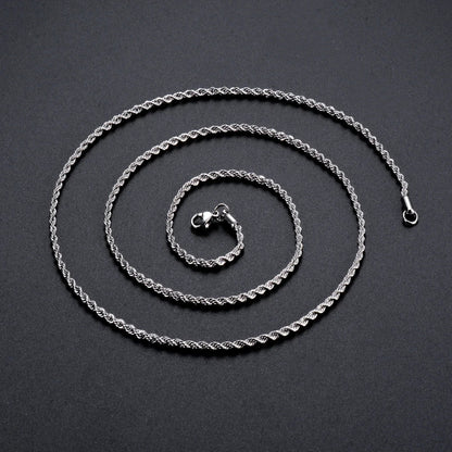 925 Sterling Silver Rope Chain Necklace & Bracelet — 2mm/3mm/4mm Width for Men & Women, Fashion Jewelry