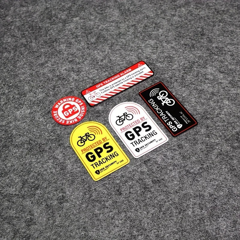 GPS Tracking Alarm Sticker – Reflective Bicycle and Motorcycle Anti-Theft Warning Decal for Cars and Scooters