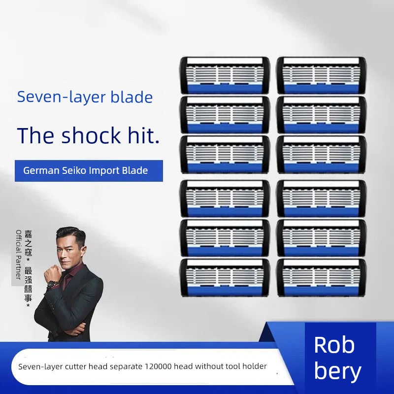 German Imported 7-Layer Manual Razor – Authentic Jiazhikou Shaver for Men, Trendy National Style