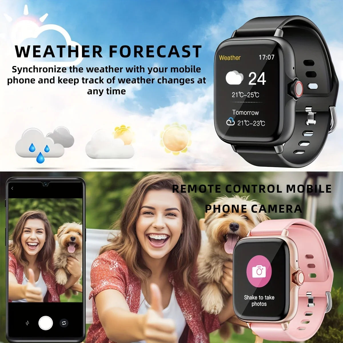 2025 New Upgrade Smartwatch – 1.83" Full Touch Display, Bluetooth Call, Sports Tracking for Men & Women, Android & iOS Compatible