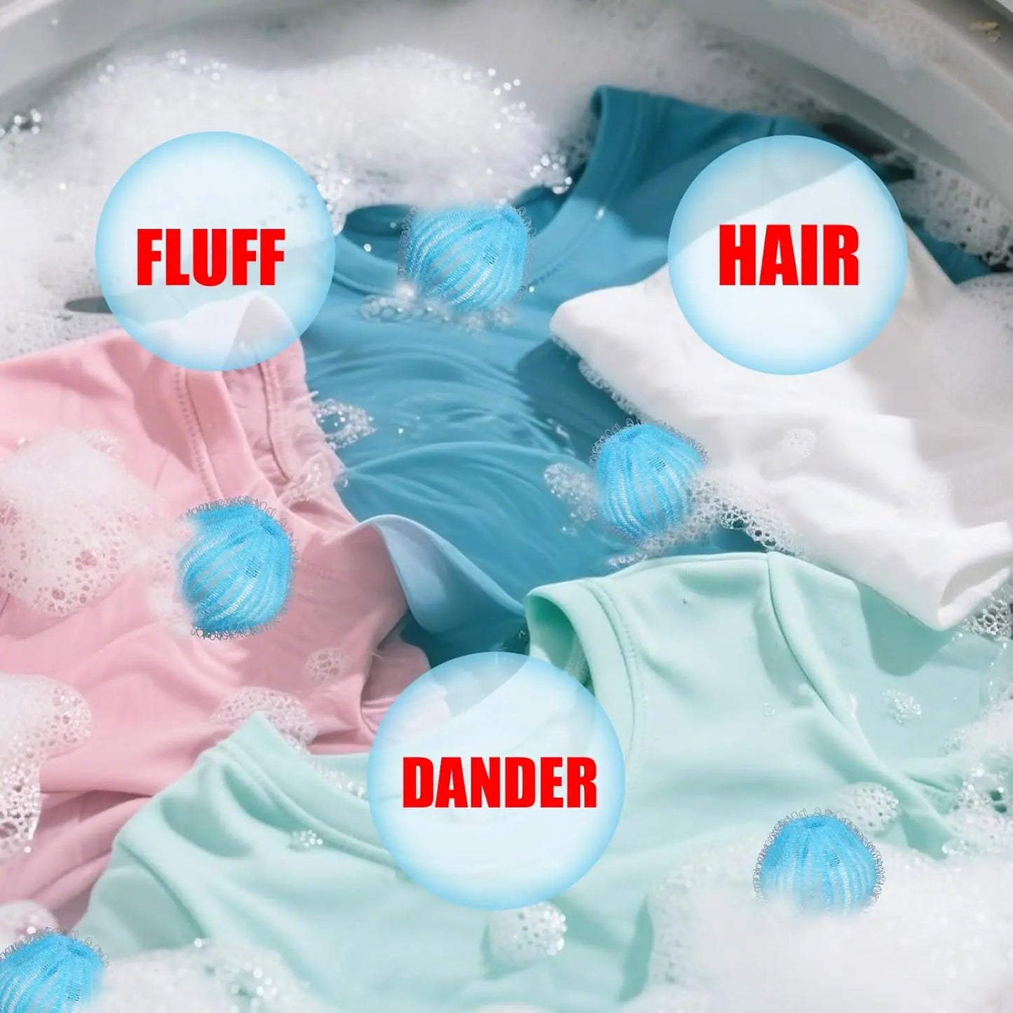Reusable Pet Hair Filter Balls - Washing Machine Lint Remover Floating Balls for Dog & Cat Hair Catcher