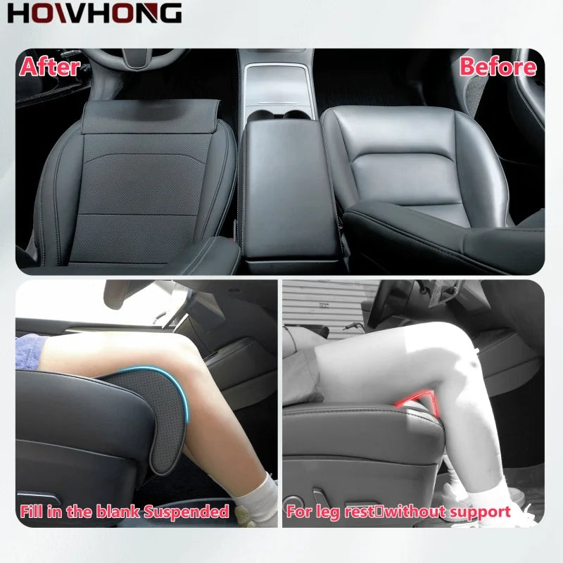 Tesla Model 3/Y Juniper Car Seat Leg Support Extension – Memory Foam Cushion Seat Extender Interior Accessory
