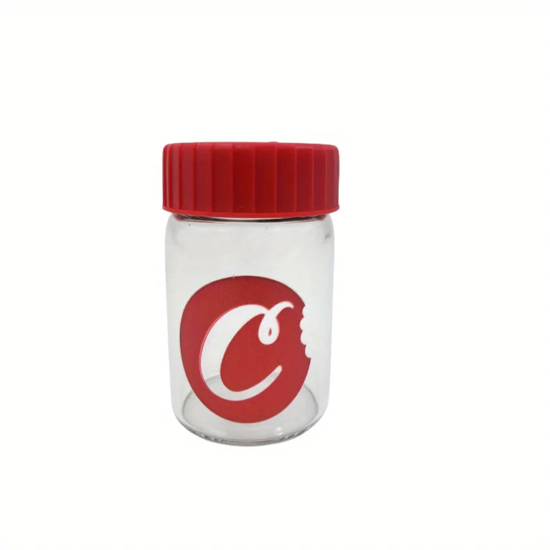Glass Jar with LED Light — Light-Up Airtight Smoking Storage Bottle with Magnifying Viewing Multi-Use Container