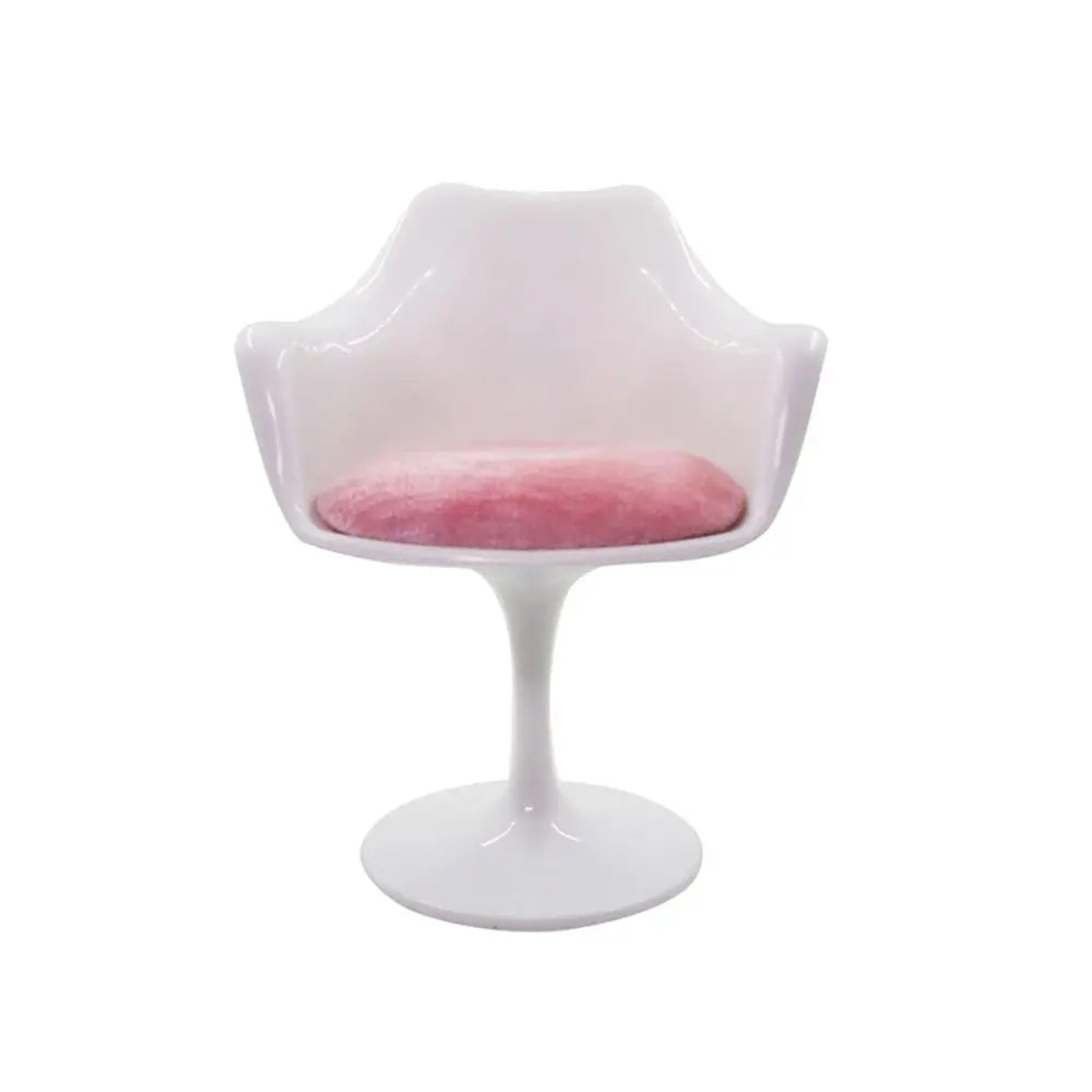 1/6 Scale Doll Round Legged Chair – Miniature Rotating Leisure Chair for Dollhouse & Photo Props