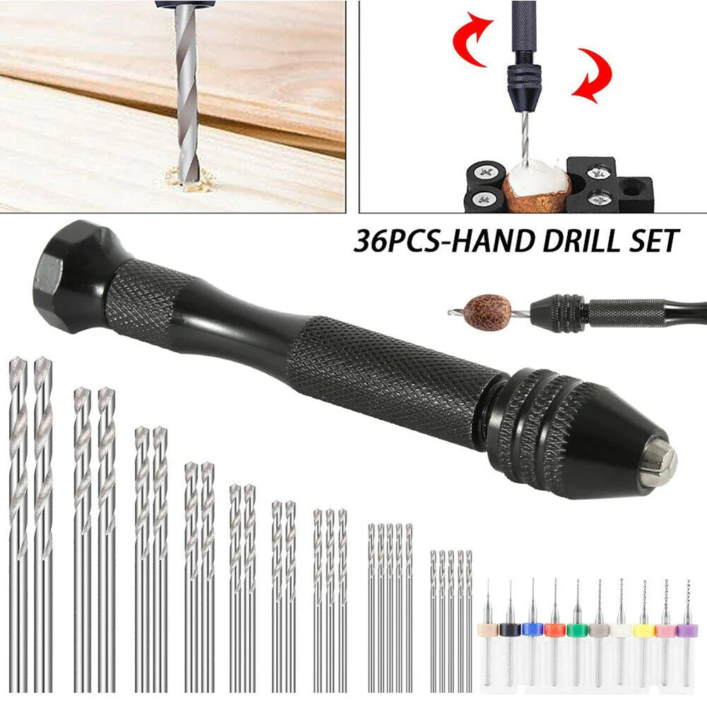 36Pcs Micro Hand Drill Bits Set – Mini Twist Drill Bits for PCB, Jewelry, Wood Craft & DIY Rotary Tool Accessories