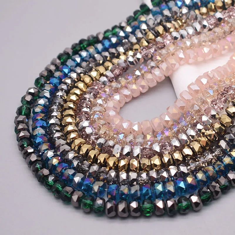 8mm Crystal Glass Beads Set - 30PCS Color Wheel Faceted Round Loose Beads for DIY Jewelry Making & Bracelets
