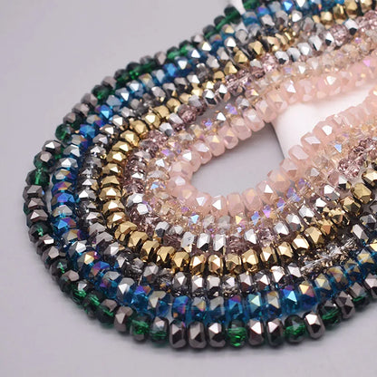 8mm Crystal Glass Beads Set - 30PCS Color Wheel Faceted Round Loose Beads for DIY Jewelry Making & Bracelets