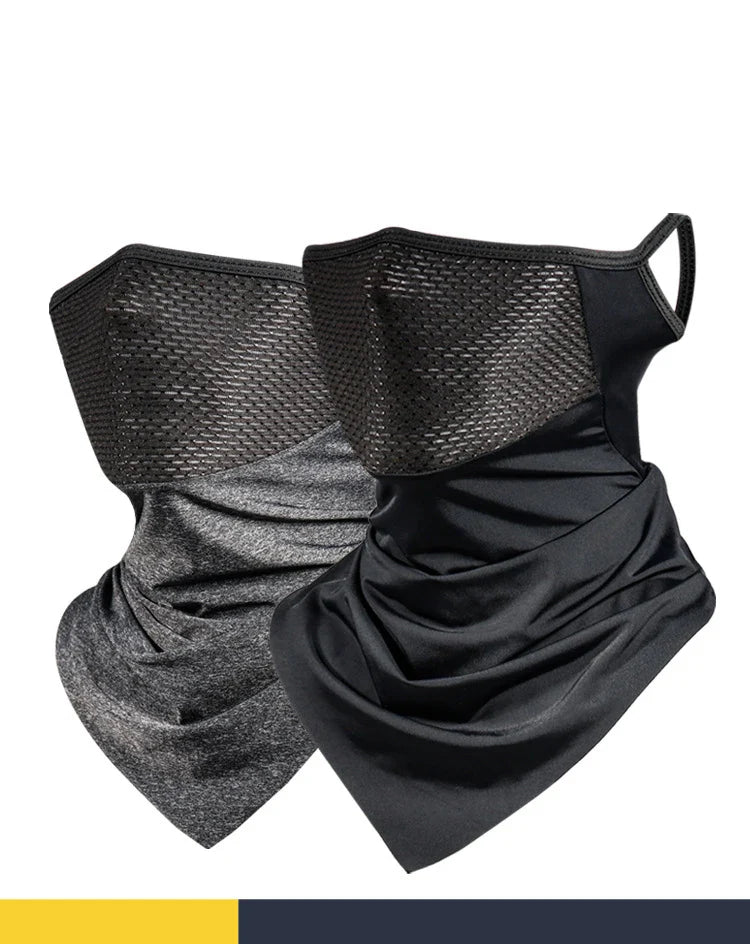 Summer Men’s Full-Face Cycling Mask – Breathable Ice Silk Neck Bandana with UV Protection
