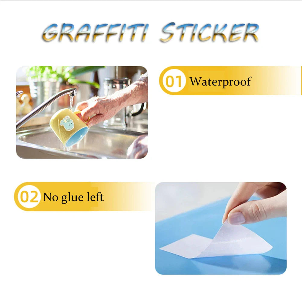50pcs Cute Labubu Doll Graffiti Stickers 4x7cm – Skateboard, Suitcase, Guitar Decor Party Favor Gift for Kids   2/2