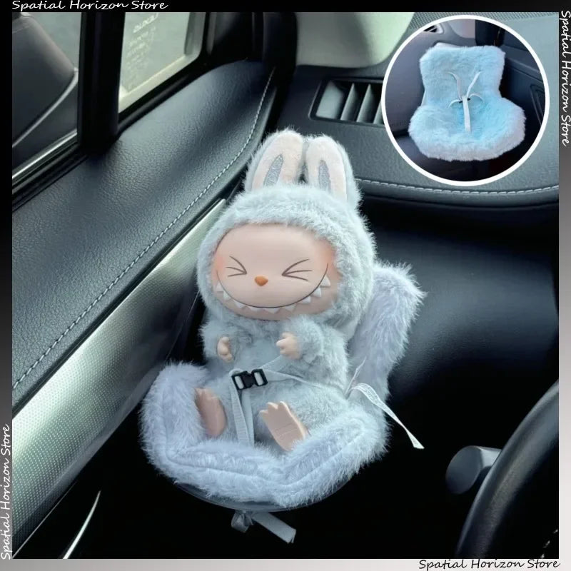Mini Plush Safety Seat — Kawaii Labubu Idol Kpop Doll Car Air Freshener & Decoration Accessory