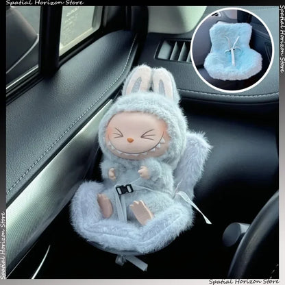 Mini Plush Safety Seat — Kawaii Labubu Idol Kpop Doll Car Air Freshener & Decoration Accessory