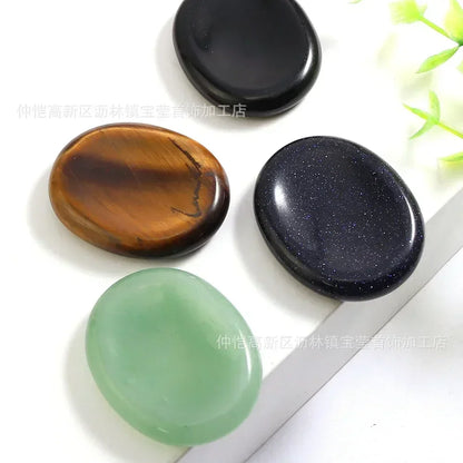 1pc Large Amethyst Worry Stone - 45x35mm Real Natural Crystal, Thumb Energy Healing Stone for Face Massage and Spa Relaxation S21