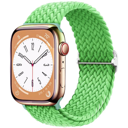 Braided Solo Loop Apple Watch Ultra Band – Elastic Nylon Adjustable Strap for iWatch SE, Series 3–9 (38mm–49mm) Bracelet Band