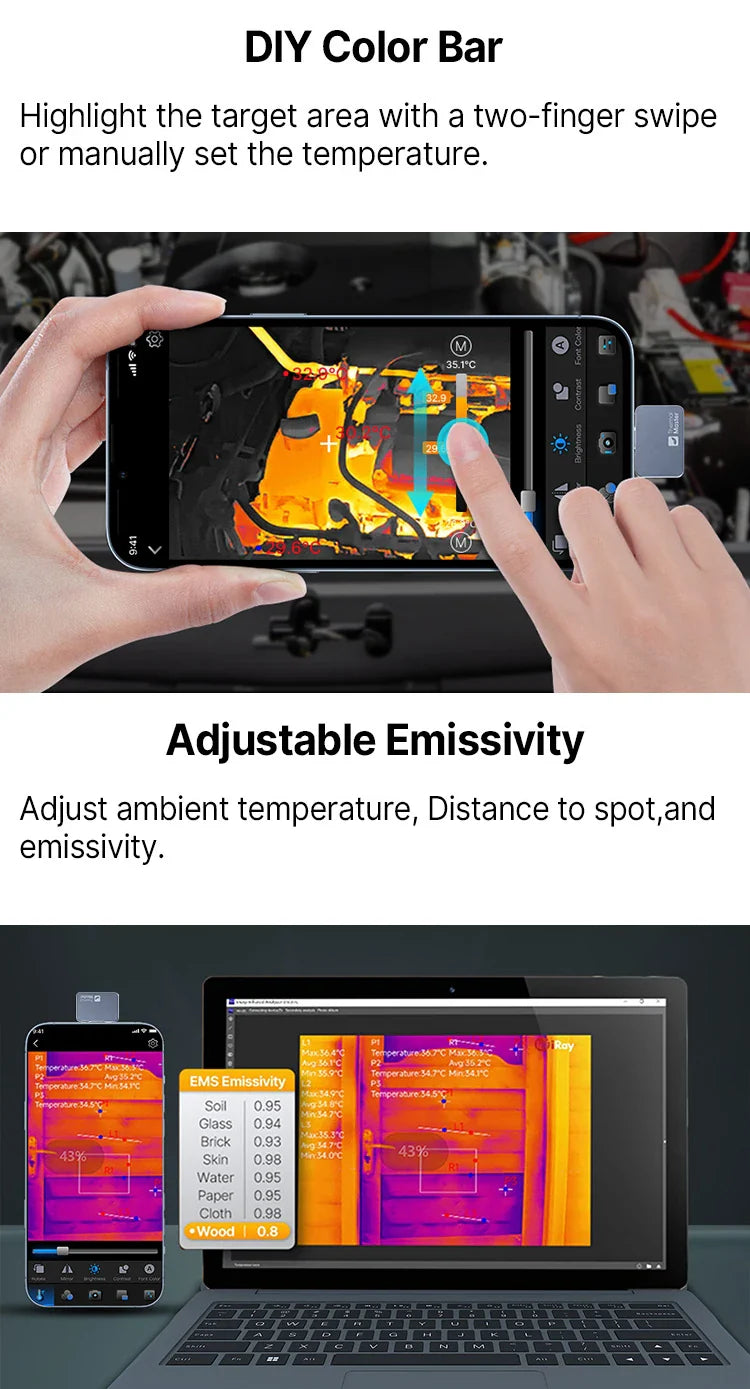 P2PRO Macro Thermal Imager – 600℃ Infrared Camera 256x192 for Android & iPhone