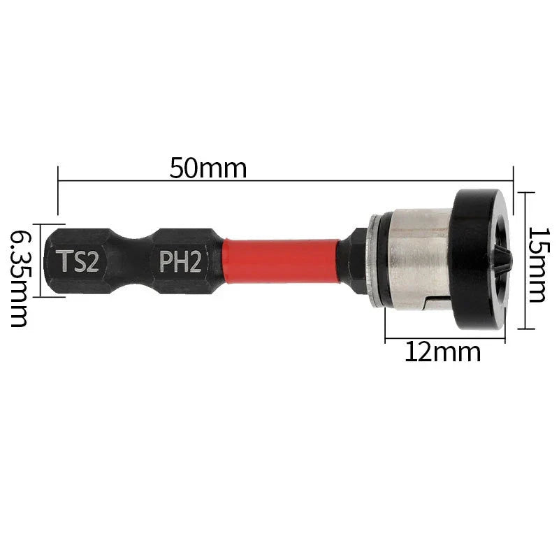 SenNan 50mm Positioning Screwdriver Bits — Drywall & Gypsum Board Screw Locating Batch Head Drilling Tool