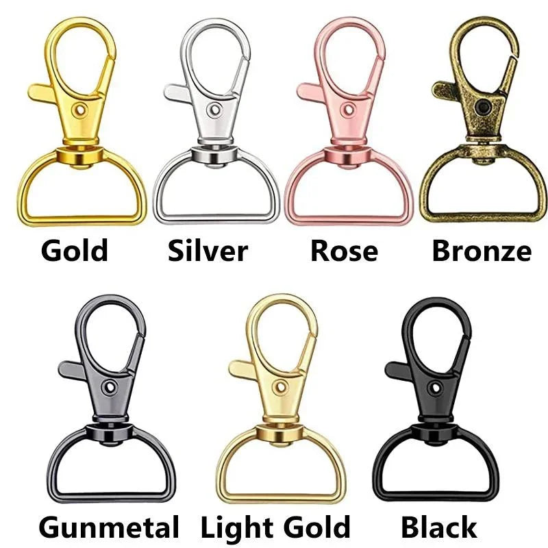10pcs Metal Swivel Lobster Claw Clasp Hooks – Keychain Lanyard Snap Hooks for Crafting, Key Rings, Bags & Purse Accessories