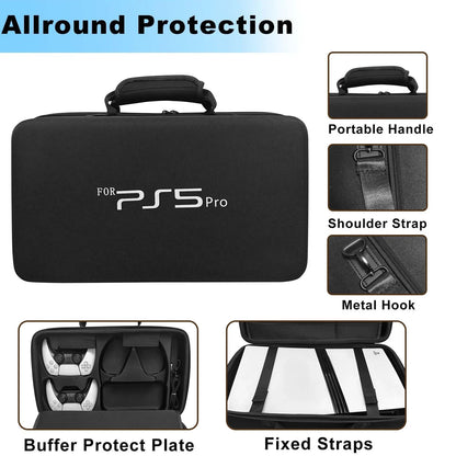 PS5 Pro Storage Bag – Portable EVA Shockproof Shoulder Bag, Anti-Drop Storage Box for Console & Accessories