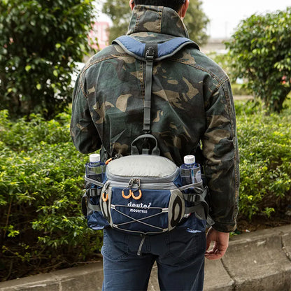Outdoor Sports Waist Bag – Cycling, Camping, Climbing, and Hiking Men’s Backpack, Shoulder and Running Fanny Pack with Water Bottle Holder