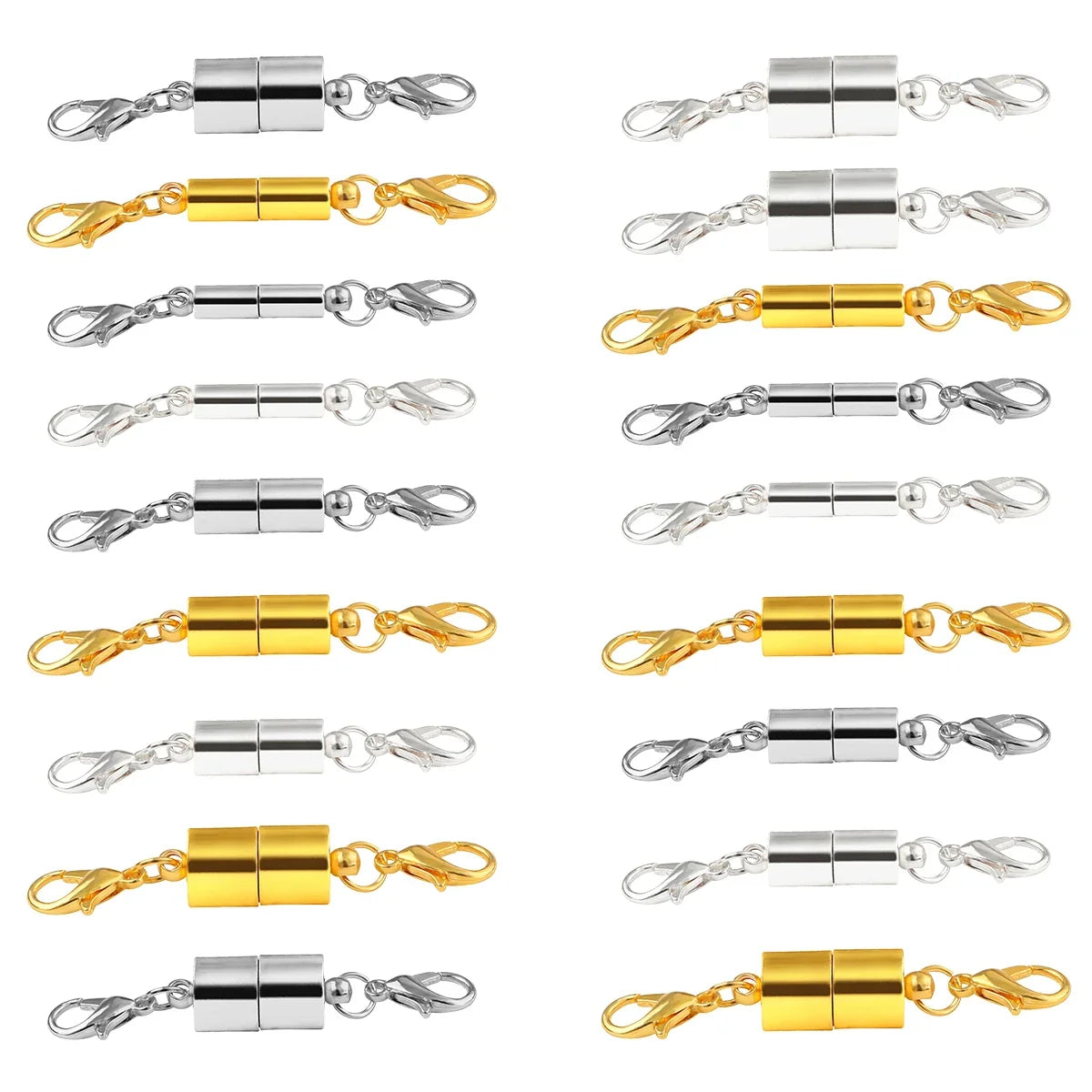 Magnetic Jewelry Clasp - Strong Metal End Connectors with Lobster Clasp for DIY Bracelets & Necklaces