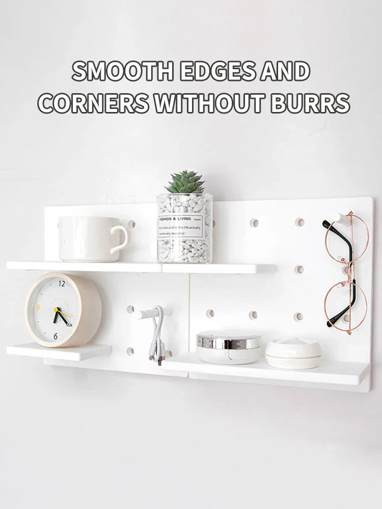 Wall-Mounted Perforation-Free Plastic Shelf – Bathroom & Dormitory Wall Hanging Organizer for Student Bedroom & Headboard