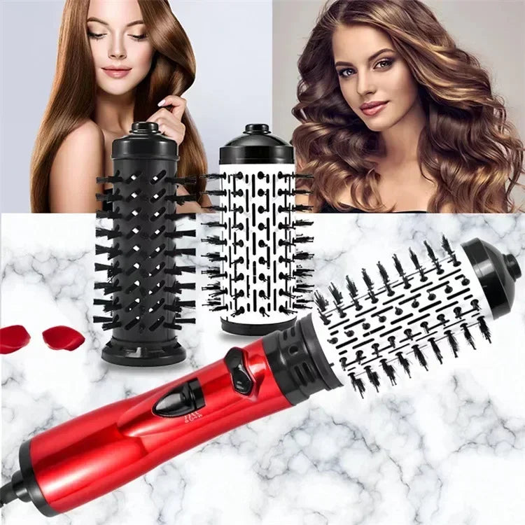 3-in-1 Rotating Hair Dryer & Straightener Brush – Hot Air Comb with Negative Ion Hair Styler