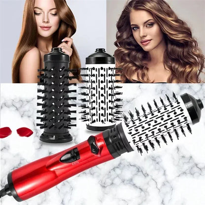 3-in-1 Rotating Hair Dryer & Straightener Brush – Hot Air Comb with Negative Ion Hair Styler