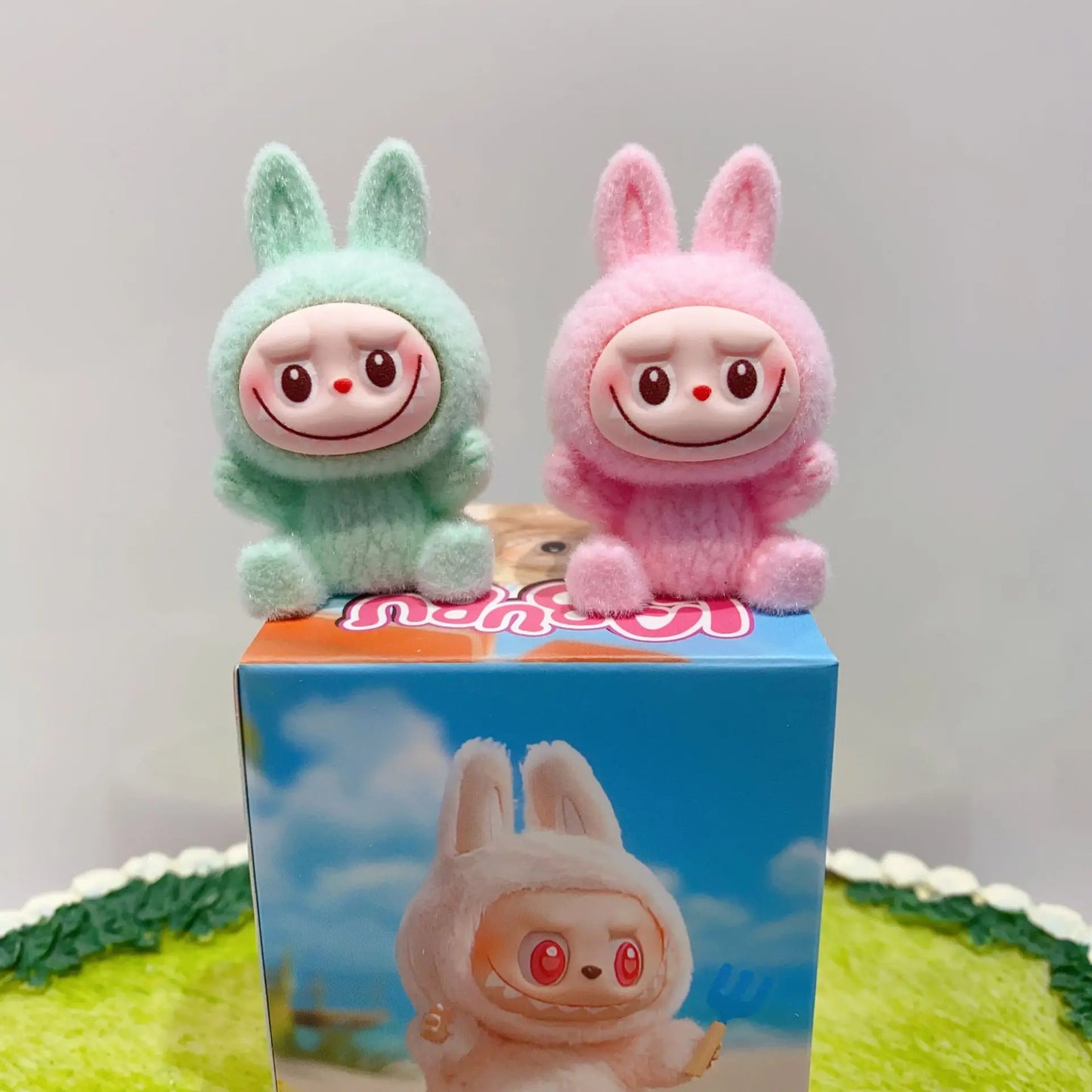 12pcs Mini Labubu V1 & V2 “Have A Sit” Figures – Cute Flocking Doll Collection & Decor Accessories