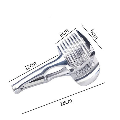 Stainless Steel Handheld Fruit & Vegetable Slicer - Kitchen Cutter for Orange, Lemon, Tomato, Onion - Handy Kitchen Accessory