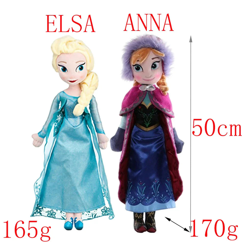 30-50 CM Frozen Anna Elsa Dolls Plush Snow Queen Princess Toy - Soft Stuffed Frozen Toys for Kids, Birthday & Christmas Gift