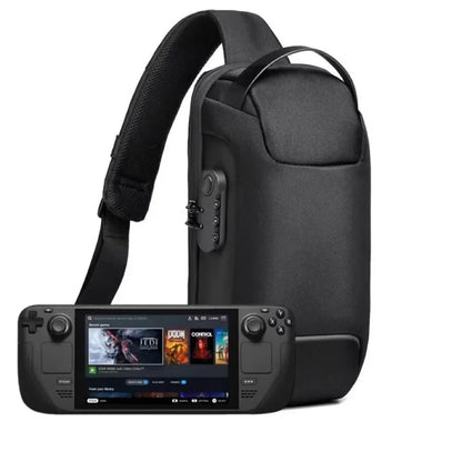 Portable Shoulder Bag with Dual Zipper Lock – Shockproof, Waterproof Carrying Case for Steam Deck Game Accessories