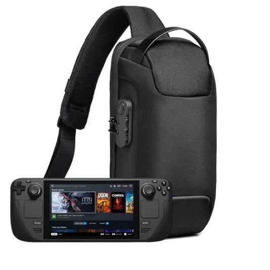 Portable Shoulder Bag with Dual Zipper Lock – Shockproof, Waterproof Carrying Case for Steam Deck Game Accessories