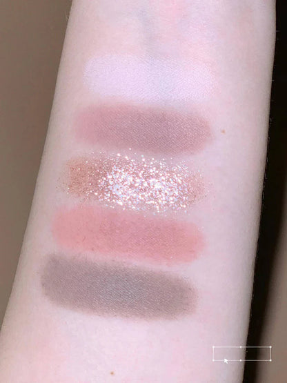 Flower Knows Moonlight Mermaid Eyeshadow Palette – 5-Color Matte, Shimmer & Glitter Waterproof Eye Shadow