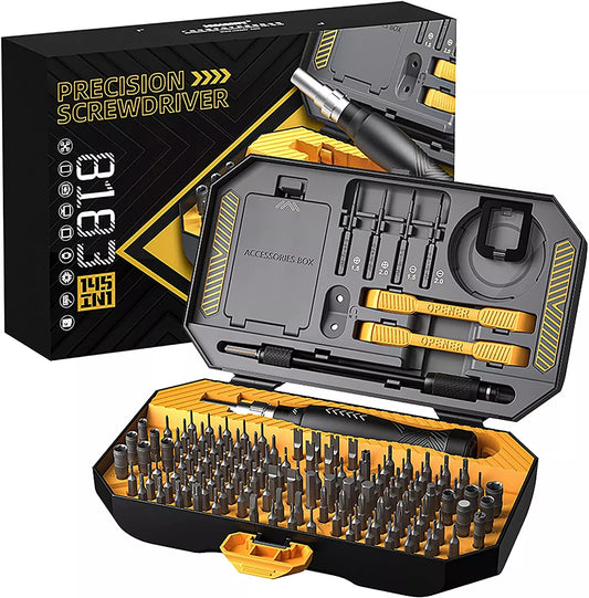 145-in-1 Precision Screwdriver Set | Professional Electronics Repair Toolkit with 132 Bits, Magnetic Driver Kit, and Magnetic Buckle
