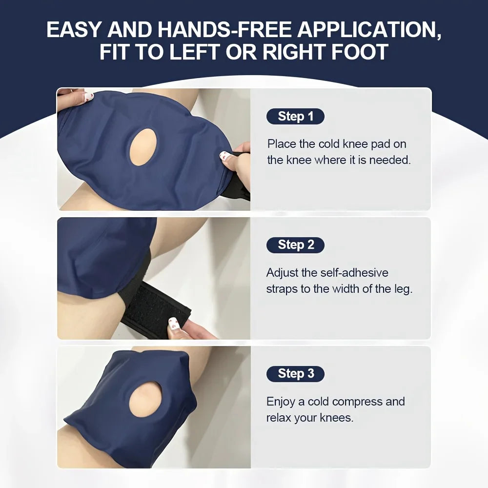 Nylon Gel Knee Ice Pack – Reusable Hot & Cold Compress for Knee Pain Relief, Relaxation & Foot Care