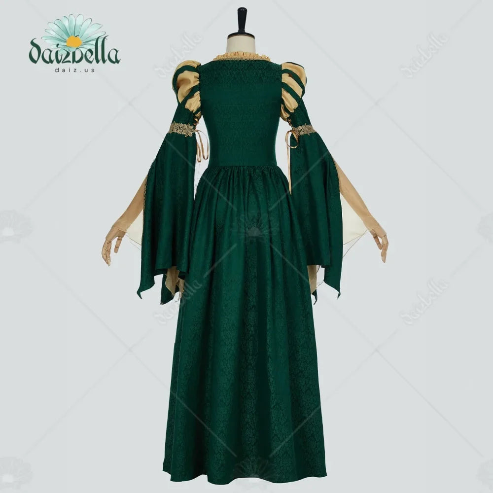 Women’s Renaissance Medieval Dress - Vintage Lace Wide-Sleeve Costume for Renaissance Fairs
