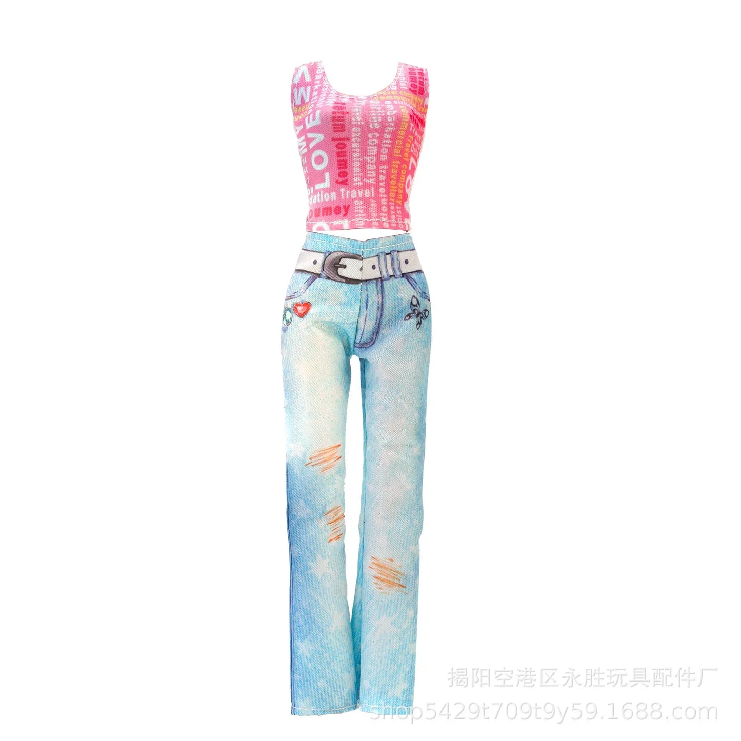 Fashion Doll Clothes for Barbie – Casual Dress, Pants & Trousers Outfit Accessories for Girls Gift Toy