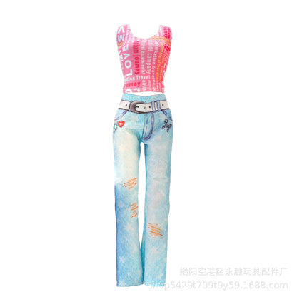 Fashion Doll Clothes for Barbie – Casual Dress, Pants & Trousers Outfit Accessories for Girls Gift Toy