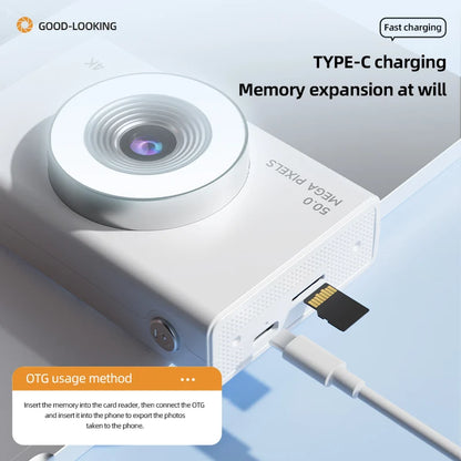 Xiaomi 4K Digital Camera – 50MP Autofocus Portable Retro Camera, CCD Travel & Student Camera